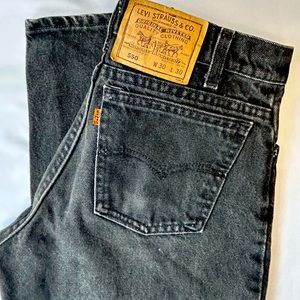 Rare find Levi 550 40550-4159 orange Tab usa made black relaxed Jeans 30x30